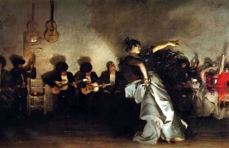 El Jaleo by John Singer Sargent, 1882 — flamenco dancer with fringe mantón