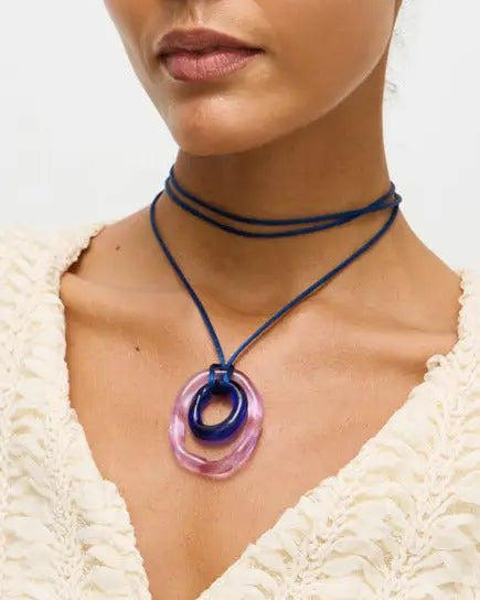 Duos Necklace Lilac & Blue
