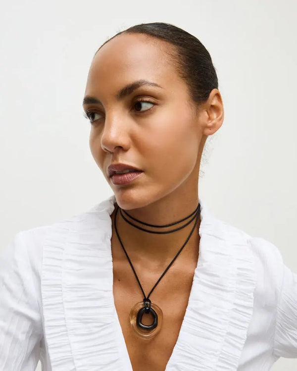 Duos Necklace Champagne & Black